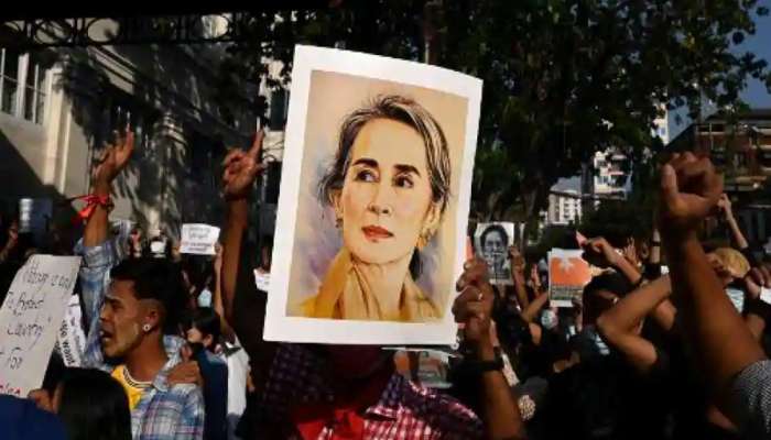 Myanmar: പ്രതിഷേധം ശക്തമാകുന്നതിനിടെ മ്യാന്മാർ MIlitary Coup Aung San Suu Kyi യുടെ തടവ് ഫെബ്രുവരി 17 വരെ നീട്ടി