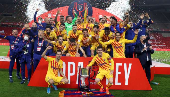 Copa Del Rey 2021 : ലയണൽ മെസിയുടെ ഇരട്ട ഗോളിന്റെ തിളക്കത്തിൽ ബാഴ്സലോണയ്ക്ക് 31-ാം സ്പാനിഷ് കിങ്സ് കപ്പ്