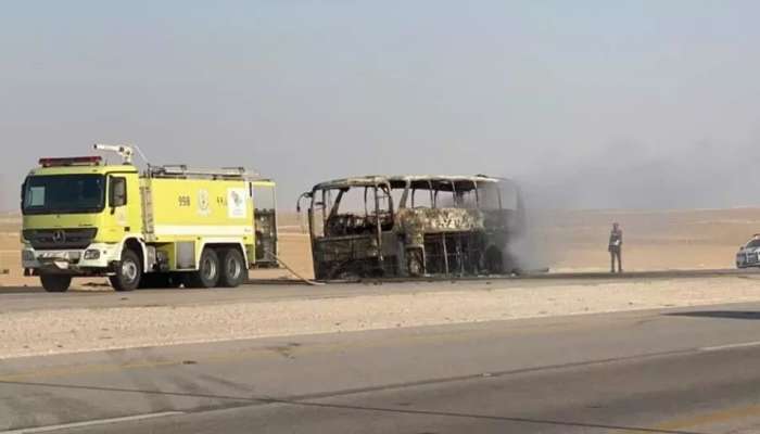 Fire Accident : സൗദി അറേബ്യയിൽ ദുബായിൽ നിന്ന് 27 മലയാളികളുമായി പുറപ്പെട്ട ബസിന് തീപിടിച്ചു