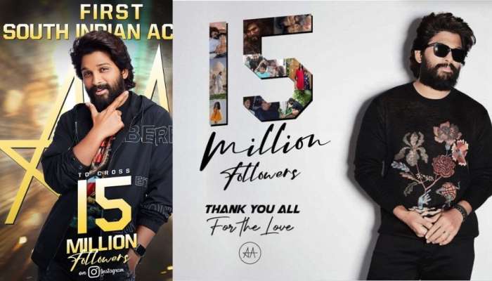 Allu Arjun| ഇൻസ്റ്റയിൽ 15 മില്ല്യണ്‍ ഫോളോവേഴ്‌സ്: ദക്ഷിണേന്ത്യയിലെ ആദ്യ താരം റെക്കോര്‍ഡിട്ട് അല്ലു അര്‍ജുന്‍