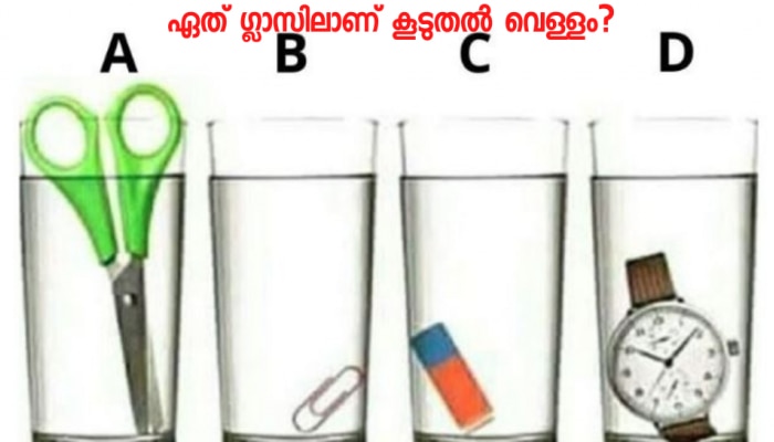 Brain Teaser Image: ചെറിയ ലോജിക് മതി! വെറും 30 സെക്കൻഡിൽ കണ്ടെത്താം, ഏത് ​ഗ്ലാസിലാണ് കൂടുതൽ വെള്ളമെന്ന്...