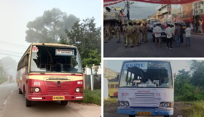 ഹർത്താൽ; കെഎസ്ആർടിസി ബസുകൾക്ക് നേരെ കല്ലേറ്, കാട്ടാക്കടയിൽ സ്റ്റാൻഡിനുള്ളിൽ ബസുകൾ തടഞ്ഞു