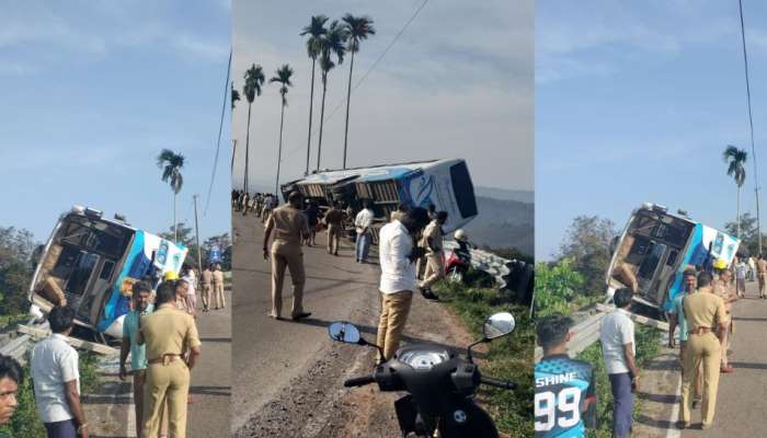 Sabarimala road accident: ശബരിമല തീർഥാടകർ സഞ്ചരിച്ചിരുന്ന വാഹനം അപകടത്തിൽപ്പെട്ടു