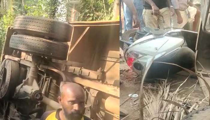 Malappuram School Bus Accident : മലപ്പുറത്ത് സ്കൂൾ ബസ് സ്കൂട്ടറിന് മുകളിൽ മറിഞ്ഞ് ഒന്നാം ക്ലാസ് വിദ്യാർഥിനിക്ക് ദാരുണാന്ത്യം