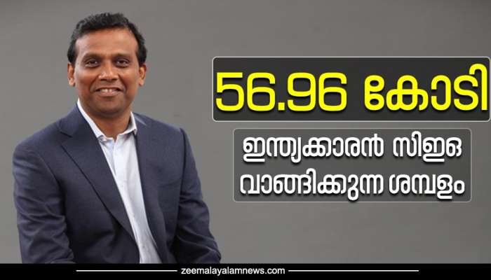 അടിസ്ഥാന ശമ്പളം 8 കോടി,  സൈൻ ഇൻ ബോണസായി 6 കോടി; ഇന്ത്യക്കാരൻ സിഇഒ വാങ്ങിക്കുന്നത് 56.96 കോടി രൂപ