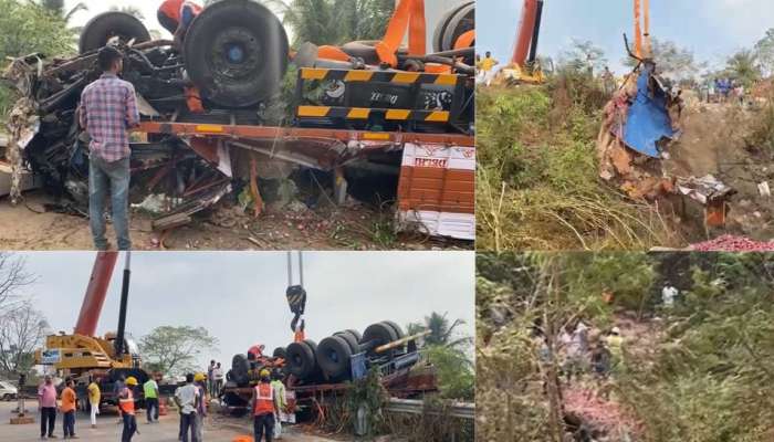 Accident: ചരക്ക് ലോറി നിയന്ത്രണം വിട്ട് മറിഞ്ഞു; ക്യാബിനിൽ കുടുങ്ങിയ മൂന്ന് പേർ മരിച്ചു