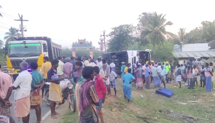 Bus Accident: തൃശൂരിൽ നിന്ന് വേളാങ്കണ്ണിക്ക് പോയ തീർത്ഥാടകരുടെ ബസ് മറിഞ്ഞ് അപകടം; മൂന്ന് മരണം