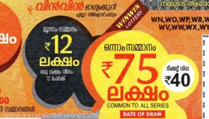 Win Win Lottery Result: ഒന്നാം സമ്മാനം 75 ലക്ഷം രൂപ, ആ ഭാ​ഗ്യശാലി ആര്? വിൻ വിൻ ലോട്ടറി ഫലം പ്രഖ്യാപിച്ചു