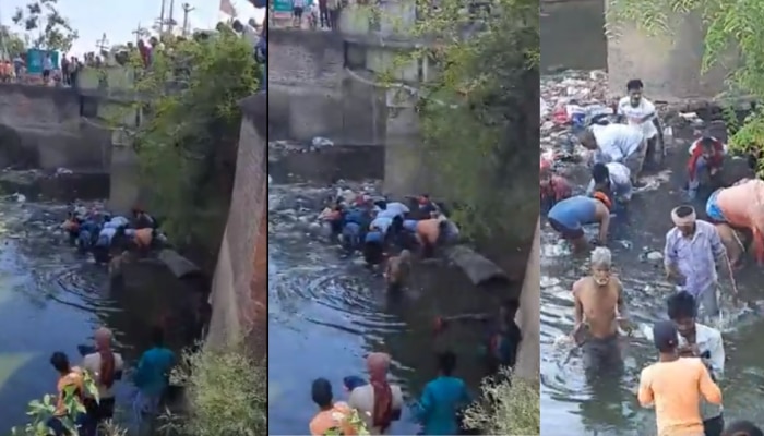 Bundles of Currency notes found in Drain: അഴുക്കുചാലില്‍  ഒഴുകിനടന്ന് പണക്കെട്ടുകള്‍; വാരിയെടുത്ത് നാട്ടുകാര്‍ 