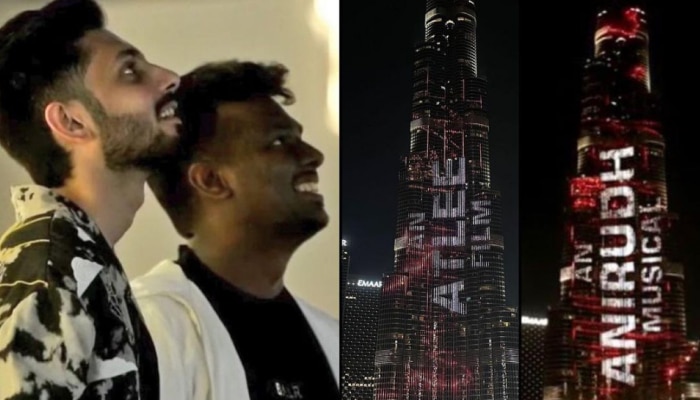 Anirudh Ravichander: ബുർജ് ഖലീഫയിൽ 'ജവാൻ' ട്രെയിലർ; സന്തോഷത്തിൽ അനിരുദ്ധും അറ്റ്ലിയും