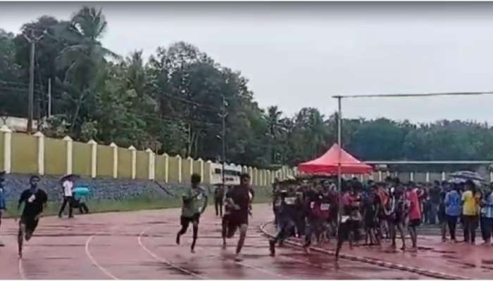 Rain: പെരുമഴയത്ത് കാട്ടാക്കട സബ് ജില്ലാ സ്‌കൂൾ അത്‌ലറ്റ് മീറ്റ്; തണുത്ത് വിറച്ച് വിദ്യാർത്ഥികൾ