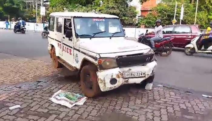 Kannur Police Jeep Accident: പെട്രോളടിക്കാനെത്തിയ കാര്‍ ഇടിച്ചുതെറിപ്പിച്ച് പോലീസ് ജീപ്പ്; ഫ്യുവല്‍ മെഷീനും തകര്‍ത്തു