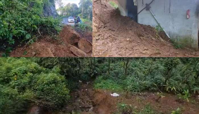 Rain Alert Kerala: റോഡിന്റെ സംരക്ഷണ ഭിത്തി തകർന്നു, കൃഷി നശിച്ചു; ഇടുക്കി നെടുങ്കണ്ടം കവുന്തിയിൽ മണ്ണിടിച്ചിലിൽ വ്യാപക നാശനഷ്ടം