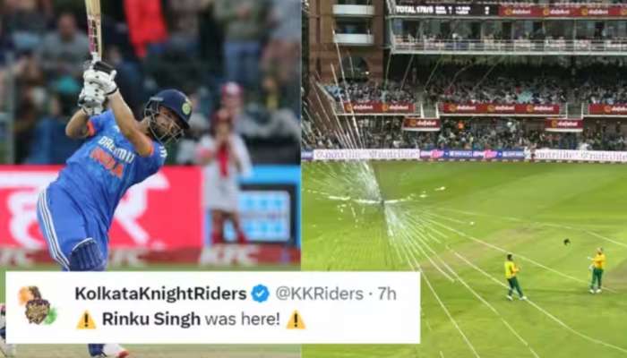 Rinku Singh: മീഡിയ ബോക്‌സിന്റെ ചില്ല് തകര്‍ത്ത് റിങ്കുവിന്റെ സിക്‌സ്; വീഡിയോ 