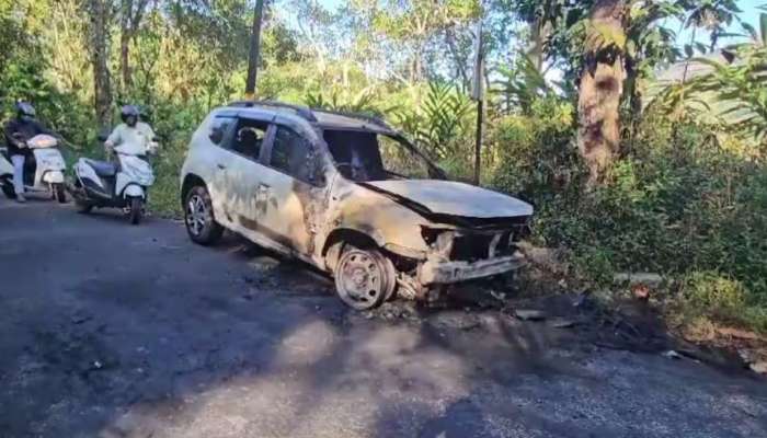 Car Fire Adimaly: ഓട്ടത്തിനിടയില്‍ കാര്‍ കത്തിനശിച്ചു, കുട്ടികളടക്കം രക്ഷപ്പെട്ടത് തലനാരിഴക്ക്