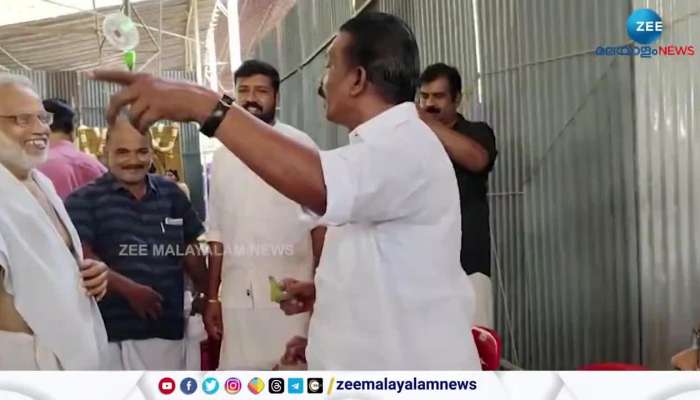 Minister K Radhakrishnan at Guruvayur Temple