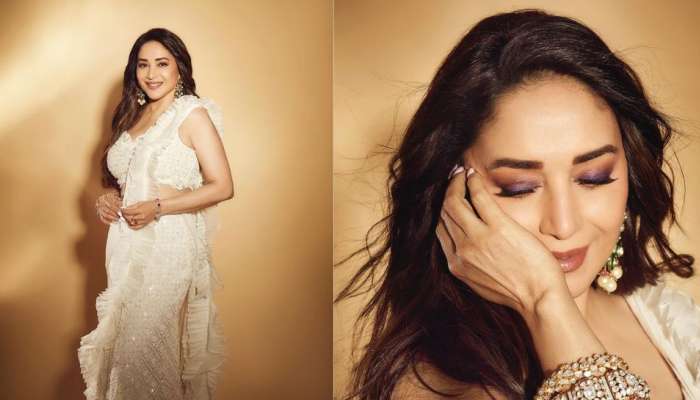 Madhuri Dixit: വൈറ്റ് ലെഹങ്കയിൽ സുന്ദരിയായി മാധുരി ദീക്ഷിത്