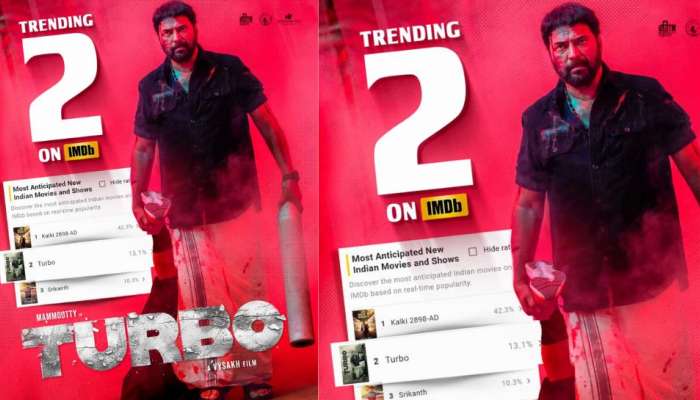 Turbo: ടർബോ ജോസിനെ കാത്ത് ആരാധകർ; ഐഎംഡിബിയിൽ മോസ്റ്റ് ആന്റിസിപ്പേഡ് ഇന്ത്യൻ മൂവീസിൽ 'ടർബോ' രണ്ടാംസ്ഥാനത്ത്