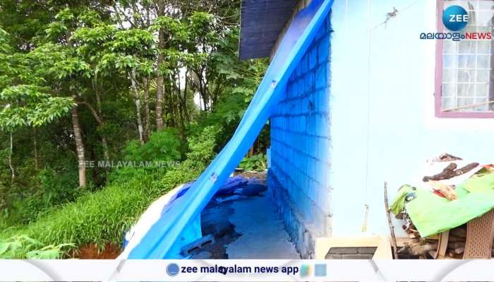 The house of a native of Idukki is in a state of danger after the neighbor removed the soil for building a house