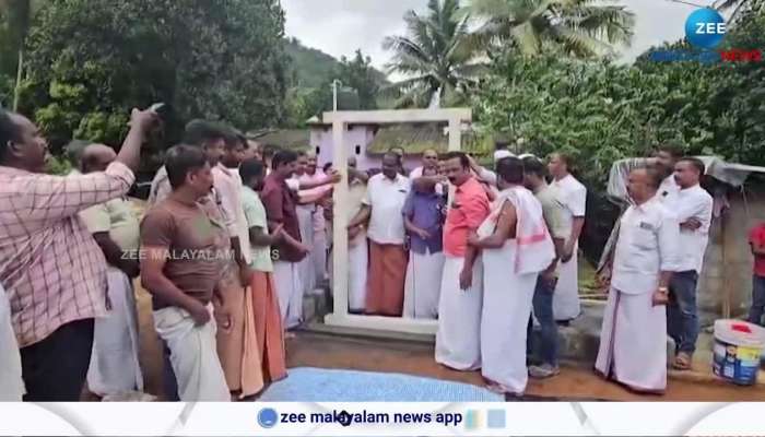 Construction of 3 houses under the leadership of Hindu, Christian and Islamic priests