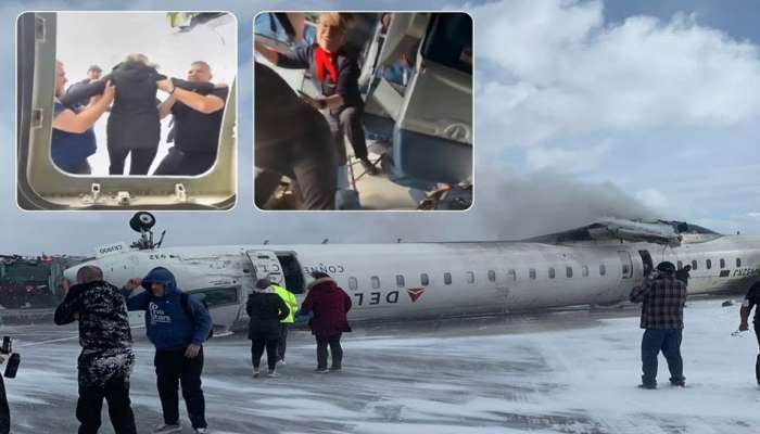 Canada Plane Crash: കാനഡയിൽ വിമാനാപകടം; ലാൻഡ് ചെയ്തതിന് ശേഷം വിമാനം തലകീഴായി മറിഞ്ഞു, വീഡിയോ…