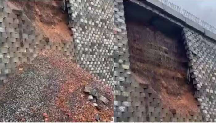 NH Collapse: മലപ്പുറം ദേശീയപാതയിൽ വീണ്ടും സംരക്ഷണ ഭിത്തി തകര്‍ന്നു; വീണത് സര്‍വീസ് റോഡിലേക്ക്