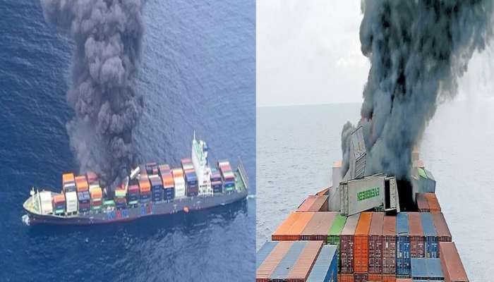 Cargo Ship Explosion: വാൻഹായിയിലെ ഭൂരിഭാഗം കണ്ടെയ്നറുകളും അപകടകാരികൾ; കപ്പലിനുള്ളിൽ ആസിഡുകളും ഗൺപൌഡറും ലിഥിയം ബാറ്ററികളും