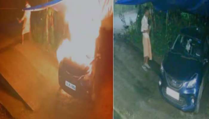 Arrested: വീട്ടുമുറ്റത്ത് നിർത്തിയിട്ടിരുന്ന കാറിന് പെട്രോളൊഴിച്ച്  തീയിട്ടു; യുവാവ് പിടിയിൽ