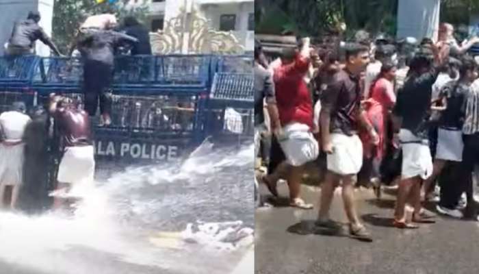 SFI Protest In Kerala University: കേരള സർവകലാശാല ആസ്ഥാനത്ത് എസ്എഫ്ഐ പ്രതിഷേധം; പോലീസും എസ്എഫ്ഐ പ്രവർത്തകരും തമ്മിൽ സം​ഘർഷം