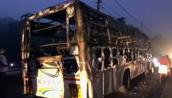 KSRTC Bus Catches Fire: കെഎസ്ആർടിസി ബസിന് തീപിടിച്ചു; അപകടത്തിൽപ്പെട്ടത് ​ഗവിയിലേക്ക് പോയ ബസ്, യാത്രക്കാർ സുരക്ഷിതർ