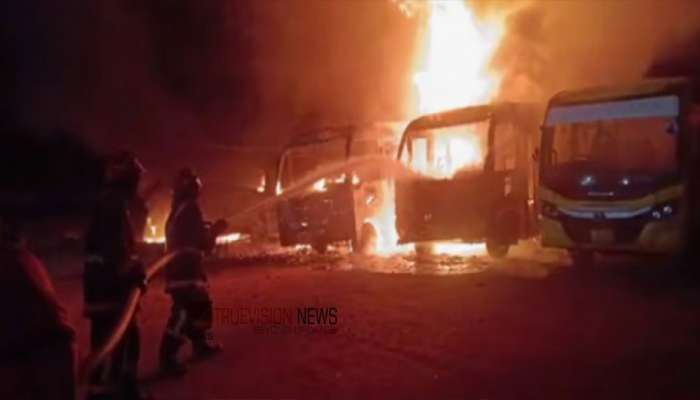 Thiruvananthapuram Fire Accident: തിരുവനന്തപുരത്ത് സ്‌കൂളിൽ വൻ തീപിടുത്തം; 3 ബസുകൾ അഗ്നിക്കിരയായി