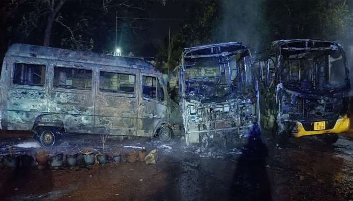 Trivandrum Scottish School fire Accident: ട്രിവാൻഡ്രം സ്‌കോട്ടിഷ് സ്‌കൂൾ തീപിടിത്തം; ടെമ്പോട്രാവലർ ബസിലേക്ക് ഇടിച്ചുകയറി; സംഭവത്തിൽ ദുരൂഹത